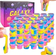 102 Pack Bulk Galaxy Slime Kit, Party Favors for Kids Slime Cup Bulk DIY Stress Relief Putty Toy Stretchy & Non-Sticky Christmas Easter Birthday Goodie Bag Stuffer Classroom Reward for Girls Boys