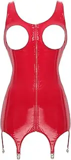 [GRRKDFQ] Women's Pyjama Sets Open Chest Open Cups Dress with Garter Clips