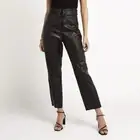 New With Tags DISSH Milan Faux Vegan Leather Belted Black Pants Size 8 #33216