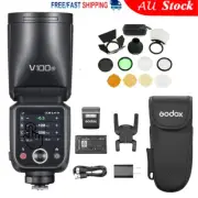 Godox V100S TTL HSS Round Head Camera Flash Speedlite For Sony + AK-R1 Set