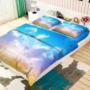 3D Bright Blue Sky 3 Bedding Set Pillowcases Quilt Duvet Cover Set Queen King