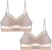 [Generic] Small Top Tube Bag 2PCWomens No Ring French Sexy Big Open Back Beautiful Back U Shaped Bra Summer Ultra Thin Bud Bra Underwear Sparkly Sequin Tube Top