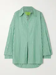 [GAUGE81] GAUGE81 - Cosala Striped Cotton-poplin Shirt - Green - EU 38 EU 38 Green