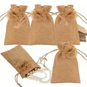 20 Pcs Small Burlap Bags with Drawstring for Wedding Favor Bags Jewerly Pouches