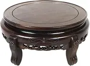 Vase Base Circular Bonsai Base Tray, Portable Wooden Flowerpot Stand, for Home Office Decoration Display Base(Large)