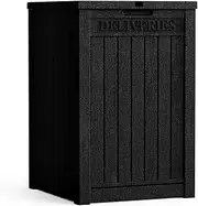 TPSOUM 48 Gallon Resin Package Delivery Box with Lockable Lid, Rust & Moisture Resistant Weatherproof Deck Box for Porches, Patios, Indoor & Outdoor Use