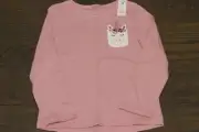 NWT Jumping Beans Toddler Girls 4T Softest Tee Unicorn Pocket Long Sleeve
