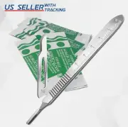 20Pcs Sterile Surgical Blades #15 + Stainless Steel Graduated Scalpel Handle #3
