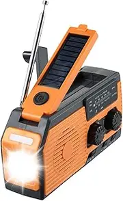 5000mAh Crank Radio – NOAA AM FM emergencyy Weather Radio with Flashlight, Portable USB powerr Bank, Reading Lamp, Portable Survival Gear, Ideal for Camping, Hiking, Outdoors, Storm Prep