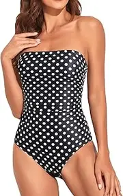[Holipick] Women Tummy Control One Piece Swimsuits Wrap Cutout Bathing Suits High Waisted Monokini