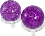 GRIRIW Set of 2 Rolling Feng Shui Balls Ice Cracked Glass Balls for Tabletop Fountain Decor Crystal Sphere Ornaments