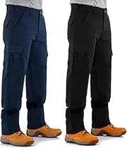 Work Trouser Mens Cargo Combat Work Trouser Safety Combat Cargo Pants Work Trouser with Knee Pad Panels Multi-Pocket Durable Workwear for Tough Jobs