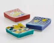 kutani ware ceramic chopstick rest set of 2 Japan tableware Kuniyoshi Utagawa