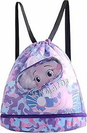 Kids Swim Bag,Water Resistant Swim Bags,Dry and Wet Separation,Large Capacity,Sort for Storage Swimsuits, Towels, Swim Goggles, toiletries, Shoes