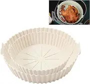 WALWAL 2 Pcs of Different Sizes Air Fryer Silicone Liner, Reusable Non-Stick Basket Insert, for 2-5 QT Air Fryer, Ovens, Microwaves