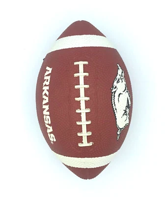 ARKANSAS RAZORBACKS YOUTH SIZE 2-TONE RAWLINGS RUBBER FOOTBALL FREE SHIPPING