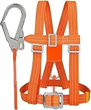 Heavy Duty Half Body Safety Harness, Fall Protection Durable Security Tie, Adjustable Protect Encase, for Construction, HVAC Installation, and High Altitude Work