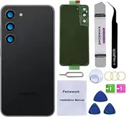 OEM Rear Back Glass Replacement for Samsung Galaxy S23 with Reparing Toolkit and Manual (Phantom Black)