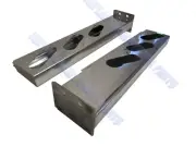 STAINLESS Mud Flap Hanger Rear Bar w/ OVAL Light Cutouts