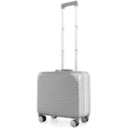 Costway 16'' Business Luggage Trolley Travel Suitcase Adjustable Wear-resistant Carry on Luggage Aluminum Silver