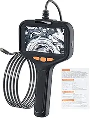 Inspection Camera Dual Lens Inspection Camera with Light 2m/6.5FT Industrial Borescope IP67 ible Cable Sewer Camera 1080P HD Borescope Inspection Camera with 8+1 Lights