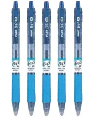 Pilot B2P Bottle Pen Lot/5 Gel Blue 1.0mm Rubber Grip Office School Recycled