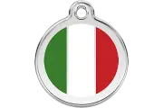 RED DINGO SOLID STAINLESS STEEL ENGRAVED CAT/DOG ID TAG - ITALIAN FLAG - PFP09
