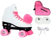 Epic Cheerleader Indoor Outdoor Quad Roller Skates Bag Bundle Swirl Wheels