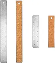 Metal Ruler Cork Backed 6 Inch 12 Inch Stainless Steel Metal Rulers with Cork Backing Non-Slip Straight Edge Ruler with Inch and Centimeters for Student School Office Drafting Tools