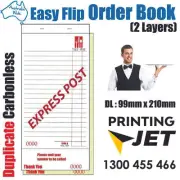 100x Takeaway DL Size Duplicate Carbonless Restaurant Docket Order Book [RD602]