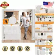 Upgraded 55" Mesh Baby Gate with Support Rods - No Drilling, Pet-Friendly Design