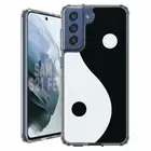 For Samsung Galaxy S20 S21 S23 S24 FE 5g TPU Case+Glass(YinYang Black)