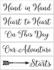 Wedding STENCILS*Hand in Hand*with arrow Set of 5 stencils for Signs Pallets