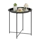End Table, Small Round Table, Folding Side Table ，TV Tray, Waterproof Coffee ...
