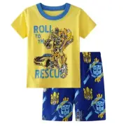 NEW Transformers-Bumble Bee Print Boy's Short Sleeve 2-Piece Pajama Set