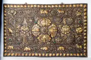 23" Hand Carved Antique Handmade Vishwo Vajra Thangka Mandala WallHanging Nepal