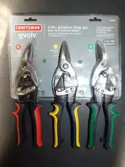 Craftsman - 3 Pc. Aviation Snip Set w/ Soft Cushion Grips - Lt., Rt. & Straight