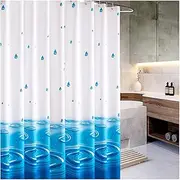 Punch-Free Shower Curtain Bathroom Thickened Waterproof Odor-Free Art Fashion Durable Bathtub Partition Curtains, W100CMxH200CM
