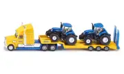 Truck With 2 New Holland Tractors - 1:87 Scale - Toy Vehicle