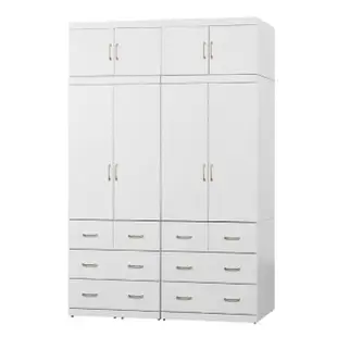 【MUNA 家居】阿諾德5.4 X 8尺白色衣櫥(衣櫃 櫥櫃)