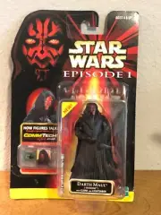 Star Wars DARTH MAUL w/ Cloak & Lightsaber Episode I CommTech Chip NEW 1999