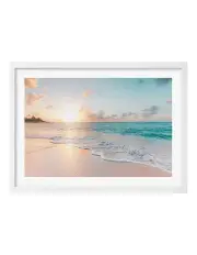 [Profile Australia] Australian Made Beach Sunrise Art Print A2 in White Frame
