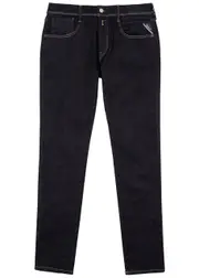 Replay Anbas Hyperflex Re-Used Slim-leg Jeans - Dark Blue - 33 (W33 / M) 33 (W33 / M)
