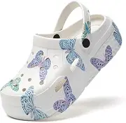 [FLIOZY] Women’s Platform Graphic Garden Clogs Slip On Wedge Mules Indoor Outdoor Walking Slippers Summer Pool Beach Sandals