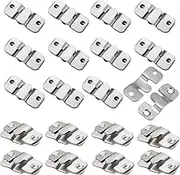 Ymaiss 50packs Stainless Steel Flush Mount Bracket, Interlocking Photo Frame Hook 44x19mm Heavy Duty Picture Hangers, Z Clip Bracket, Furniture Connector for Photo Mirrors Wall Mount Hardware