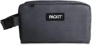 PackIt Freezable Snack Box, City Charcoal, Built with EcoFreeze® Technology, Collapsible, Reusable, Zip Closure with Buckle Handle, for Work Snacks, Fresh Snacks On The Go, Adults, and All Ages