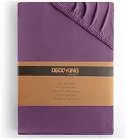 DecoKing Fitted Sheet Double 100% Combed Cotton Soft Jersey Bed Sheet 120x200-140x200 cm Plum Amber
