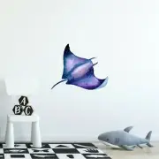 Watercolor Galaxy Manta Ray Wall Decal Ocean Sea Life Removable Vinyl Sticker