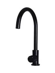 Meir Round Gooseneck Kitchen Mixer Tap with Pinless Handle - Matte Black
