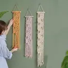 Hanging Tapestry Leaf Pattern Decoration Macrame Wall Rope Tapestry Rectangle